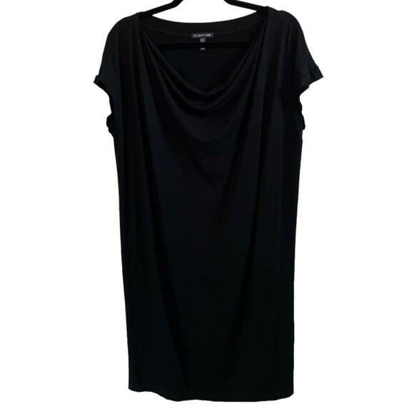 EILEEN FISHER Black Cowl Neck Drape Jersey Dress Size Small - Picture 1 of 7